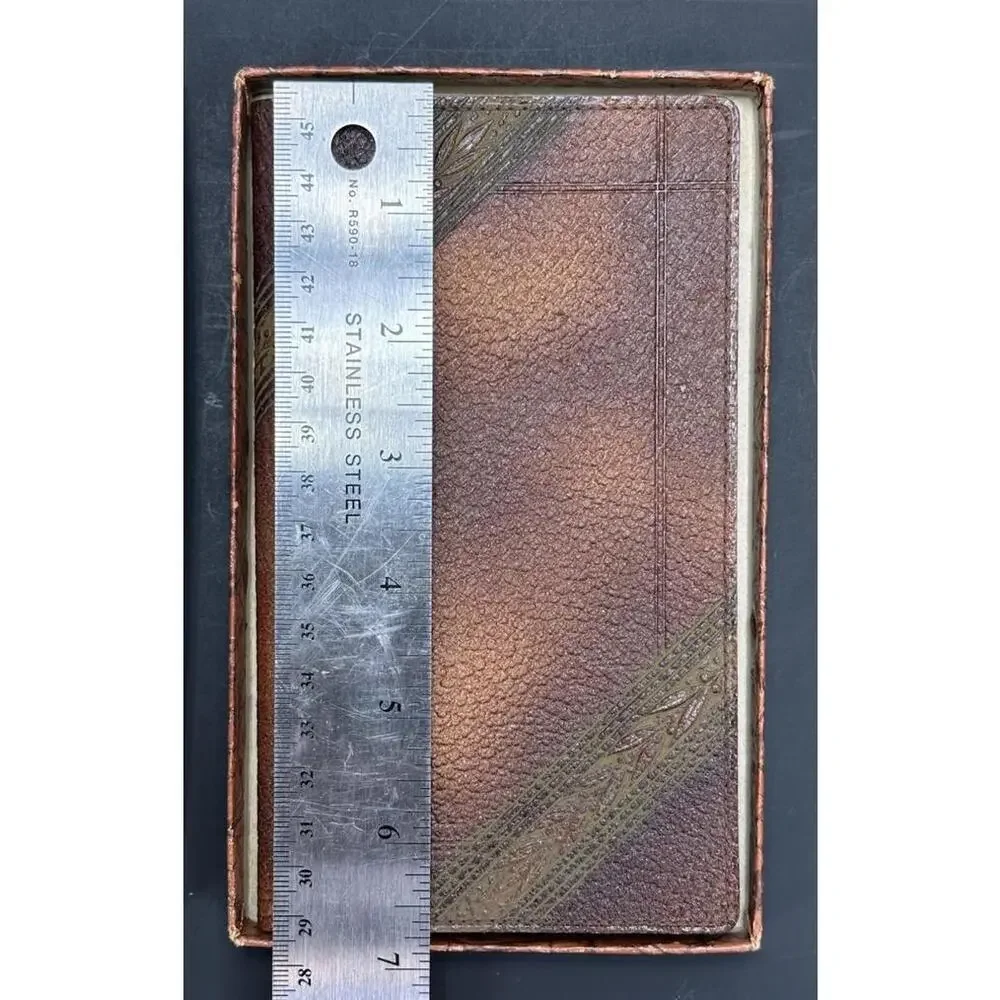 Vintage 1946 Mission Leather Wallet Day Planner By‎ Brown & Bigelow Art Cement